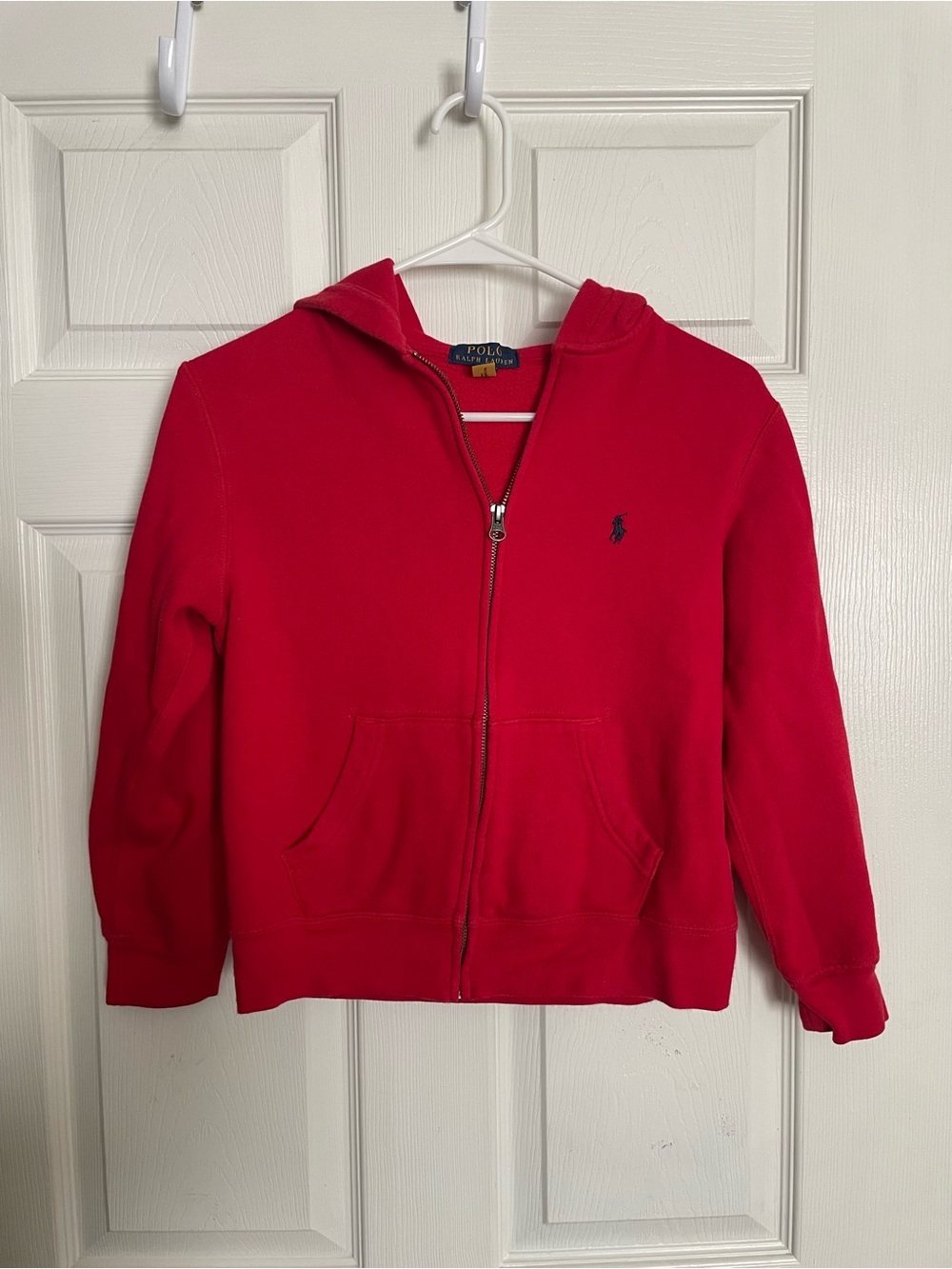 Polo by Ralph Lauren Kids size Medium 10-12 Bright Red Full-Zip Hoodie